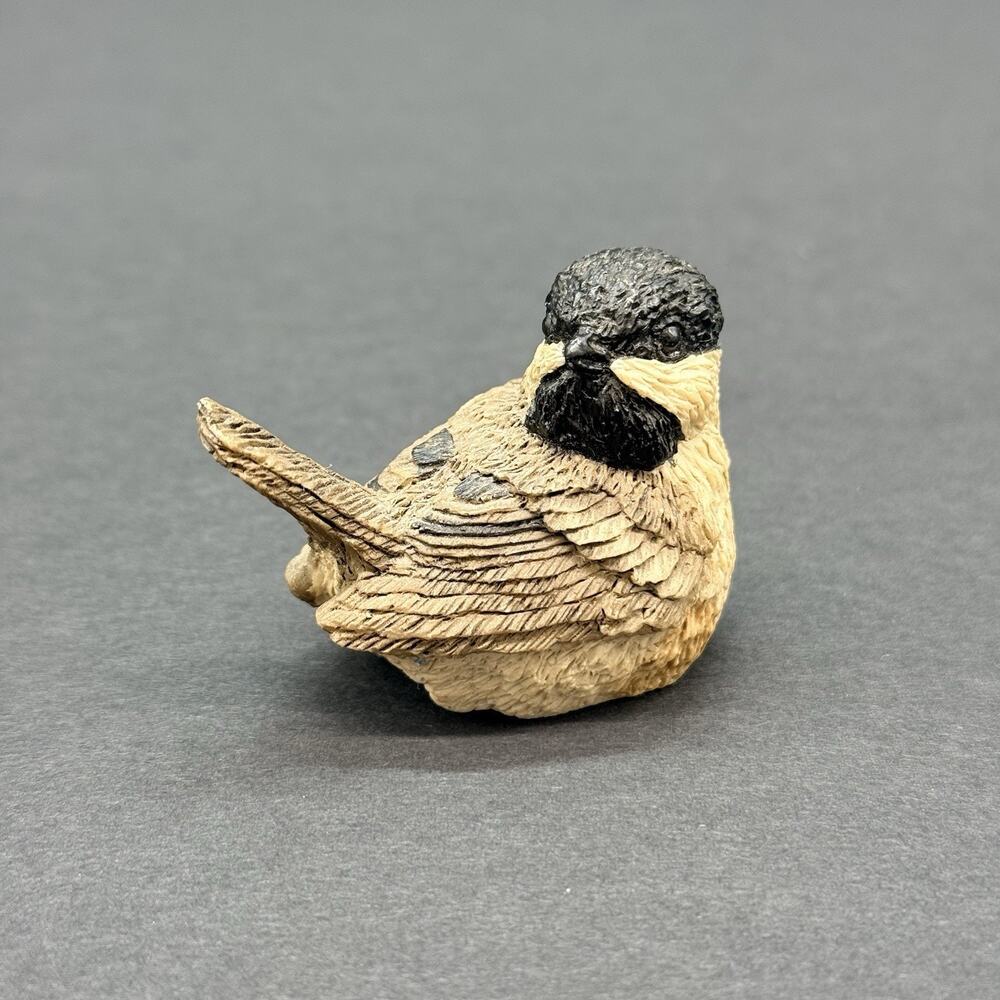 Resin Hand Painted Tiny Chickadee Figurine Figure Statue Home Decor Bird